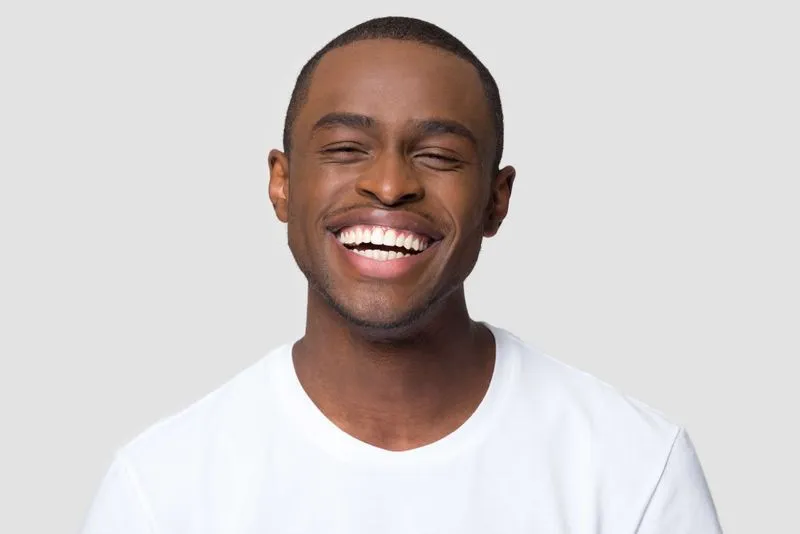 black man smiling