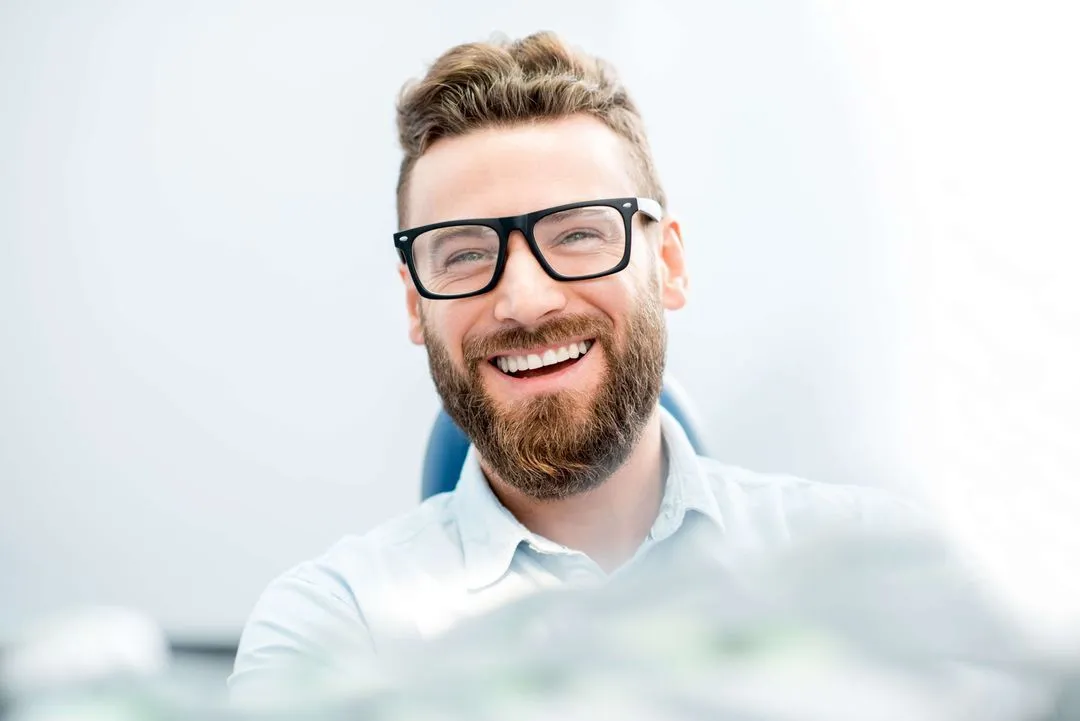 white man smiling